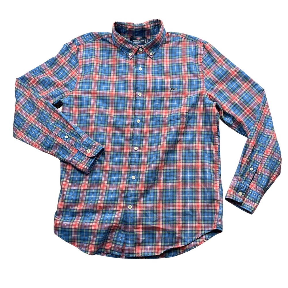 Vineyard Vines Large Button Up Button Collar Slim Fit Tucker Performance Shirt